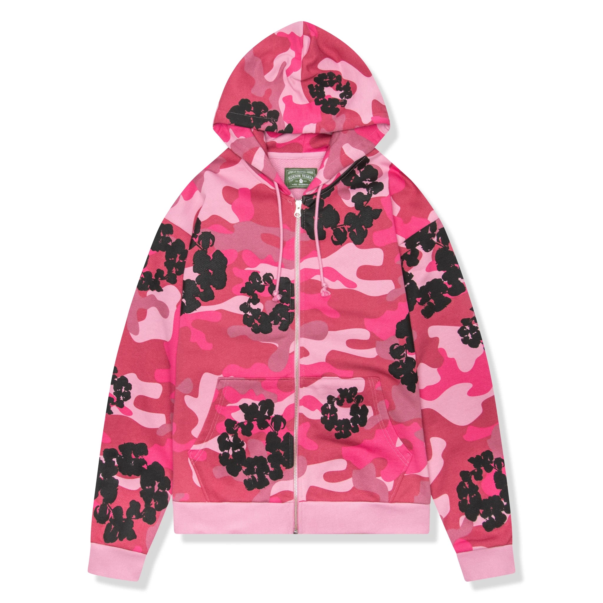 Denim Tears Pink Camo Cotton Wreath Zip-Up Hoodie